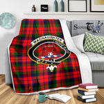 Scotstee Shop Tartan Plaid Blanket MacNaughton Clan Crest Badge Scottish Tartan Plaid Sherpa Blanket