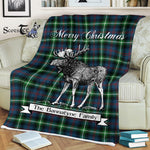 Scotstee Shop - Scotstee Shop Tartan Plaid Fleece Blankets With Moose Clan Bannatyne Tartan Plaid Christmas Blanket