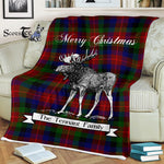 Scotstee Shop - Scotstee Shop Tartan Plaid Fleece Blankets With Moose Clan Tennant Tartan Plaid Christmas Blanket