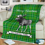 Scotstee Shop - Scotstee Shop Tartan Plaid Fleece Blankets With Moose Clan Galloway Hunting Tartan Plaid Christmas Blanket