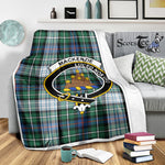 Scotstee Shop Tartan Plaid Blanket MacKenzie Dress Ancient Clan Crest Badge Scottish Tartan Plaid Sherpa Blanket