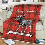 Scotstee Shop - Scotstee Shop Tartan Plaid Fleece Blankets With Moose Clan Grant Weathered Tartan Plaid Christmas Blanket