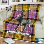 Scotstee Shop - Scotstee Shop Tartan Plaid Fleece Blankets With Moose Clan Culloden Tartan Plaid Christmas Blanket