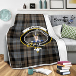 Scotstee Shop Tartan Plaid Blanket MacKay Weathered Clan Crest Badge Scottish Tartan Plaid Sherpa Blanket