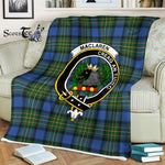 Scotstee Shop Tartan Plaid Fleece Blankets MacLaren Ancient Clan Crest Badge Scottish Tartan Plaid Sherpa Blanket