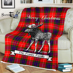 Scotstee Shop - Scotstee Shop Tartan Plaid Fleece Blankets With Moose Clan Fraser Modern Tartan Plaid Christmas Blanket
