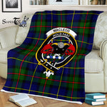 Scotstee Shop Tartan Plaid Fleece Blankets MacLeod Of Harris Modern Clan Crest Badge Scottish Tartan Plaid Sherpa Blanket