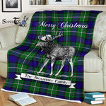 Scotstee Shop - Scotstee Shop Tartan Plaid Fleece Blankets With Moose Clan Alexander Tartan Plaid Christmas Blanket