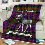Scotstee Shop - Scotstee Shop Tartan Plaid Fleece Blankets With Moose Clan Donaldson Tartan Plaid Christmas Blanket
