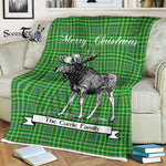 Scotstee Shop - Scotstee Shop Tartan Plaid Fleece Blankets With Moose Clan Currie Tartan Plaid Christmas Blanket
