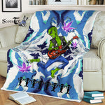 Scotstee Shop - Scotstee Shop Blanket Alien Guitar Player Hippie Fleece Blanket