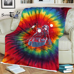 Scotstee Shop - Scotstee Shop Blanket Across The Galaxy Hippie Rainbow Tie Dye Fleece Blanket