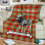 Scotstee Shop - Scotstee Shop Tartan Plaid Fleece Blankets With Moose Clan Chattan Tartan Plaid Christmas Blanket