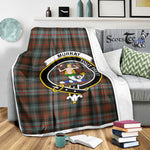 Scotstee Shop Tartan Plaid Blanket Murray Of Dysart Weathered Clan Crest Badge Scottish Tartan Plaid Sherpa Blanket