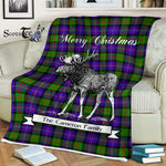 Scotstee Shop - Scotstee Shop Tartan Plaid Fleece Blankets With Moose Clan Cameron Tartan Plaid Christmas Blanket
