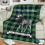 Scotstee Shop - Scotstee Shop Tartan Plaid Fleece Blankets With Moose Clan Blackadder Tartan Plaid Christmas Blanket