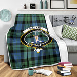 Scotstee Shop Tartan Plaid Blanket MacKay Ancient Clan Crest Badge Scottish Tartan Plaid Sherpa Blanket