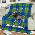 Scotstee Shop - Scotstee Shop Tartan Plaid Fleece Blankets With Moose Clan Barclay Hunting Ancient Tartan Plaid Christmas Blanket