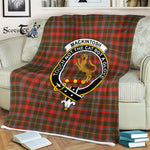 Scotstee Shop - Scotstee Shop Tartan Plaid Fleece Blankets MacKintosh Hunting Weathered Clan Crest Badge Tartan Fleece Blanket Scottish