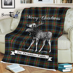 Scotstee Shop - Scotstee Shop Tartan Plaid Fleece Blankets With Moose Clan Denniston Tartan Plaid Christmas Blanket