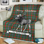 Scotstee Shop - Scotstee Shop Tartan Plaid Fleece Blankets With Moose Clan Bisset Pattern Tartan Plaid Christmas Blanket
