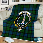 Scotstee Shop - Scotstee Shop Tartan Plaid Fleece Blankets MacKay Modern Clan Crest Badge Tartan Fleece Blanket Scottish