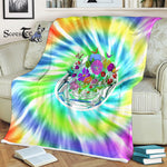 Scotstee Shop - Scotstee Shop Blanket Astronaut Flowers Tie Dye Hippie Fleece Blanket