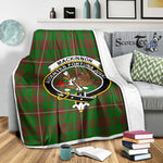 Scotstee Shop Tartan Plaid Blanket MacKinnon Hunting Modern Clan Crest Badge Scottish Tartan Plaid Sherpa Blanket