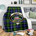 Scotstee Shop Tartan Plaid Blanket MacNeill Of Barra Modern Clan Crest Badge Scottish Tartan Plaid Sherpa Blanket