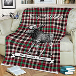 Scotstee Shop - Scotstee Shop Tartan Plaid Fleece Blankets With Moose Clan Borthwick Ancient Tartan Plaid Christmas Blanket