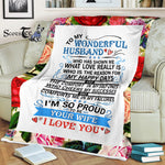 Scotstee Shop - Personalized Gift Wife Art To My Wonderful Husband Gifts Fleece Blanket