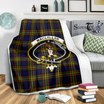 Scotstee Shop Tartan Plaid Blanket MacLellan Modern Clan Crest Badge Scottish Tartan Plaid Sherpa Blanket