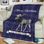Scotstee Shop - Scotstee Shop Tartan Plaid Fleece Blankets With Moose Clan Fleming Tartan Plaid Christmas Blanket