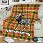 Scotstee Shop - Scotstee Shop Tartan Plaid Fleece Blankets With Moose Clan Baxter Tartan Plaid Christmas Blanket