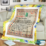 Scotstee Shop - Fleece Blanket - Daughter Gift Letter To Our Daughter Love From Mom and Dad Fleece Blanket