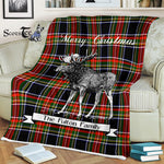 Scotstee Shop - Scotstee Shop Tartan Plaid Fleece Blankets With Moose Clan Fulton Tartan Plaid Christmas Blanket