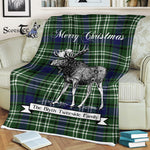 Scotstee Shop - Scotstee Shop Tartan Plaid Fleece Blankets With Moose Clan Blyth Tweeside Tartan Plaid Christmas Blanket