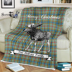 Scotstee Shop - Scotstee Shop Tartan Plaid Fleece Blankets With Moose Clan Balfour Tartan Plaid Christmas Blanket