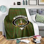 Scotstee Shop - Scotstee Shop Tartan Plaid Fleece Blankets Sherpa MacAlister Of Glenbarr Hunting Clan Crest Badge Tartan Fleece Blanket Scottish