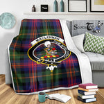 Scotstee Shop Tartan Plaid Blanket MacLennan Clan Crest Badge Scottish Tartan Plaid Sherpa Blanket
