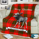 Scotstee Shop - Scotstee Shop Tartan Plaid Fleece Blankets With Moose Clan Cameron Modern Tartan Plaid Christmas Blanket