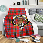 Scotstee Shop Tartan Plaid Blanket Binning Clan Crest Badge Scottish Tartan Plaid Sherpa Blanket