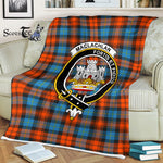 Scotstee Shop - Scotstee Shop Tartan Plaid Fleece Blankets MacLachlan Ancient Clan Crest Badge Tartan Fleece Blanket Scottish