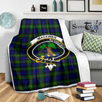Scotstee Shop Tartan Plaid Blanket MacEwen Clan Crest Badge Scottish Tartan Plaid Sherpa Blanket