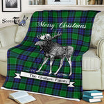 Scotstee Shop - Scotstee Shop Tartan Plaid Fleece Blankets With Moose Clan Graham Of Menteith Tartan Plaid Christmas Blanket