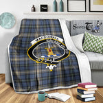 Scotstee Shop Tartan Plaid Blanket MacDowall Clan Crest Badge Scottish Tartan Plaid Sherpa Blanket