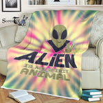 Scotstee Shop - Scotstee Shop Blanket Alien Is My Animal Spirit Tie Dye Hippie Fleece Blanket