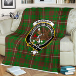Scotstee Shop - Scotstee Shop Tartan Plaid Fleece Blankets MacKinnon Hunting Modern Clan Crest Badge Tartan Fleece Blanket Scottish