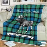 Scotstee Shop - Scotstee Shop Tartan Plaid Fleece Blankets With Moose Clan Gunn Ancient Tartan Plaid Christmas Blanket