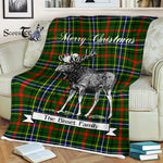 Scotstee Shop - Scotstee Shop Tartan Plaid Fleece Blankets With Moose Clan Bisset Tartan Plaid Christmas Blanket